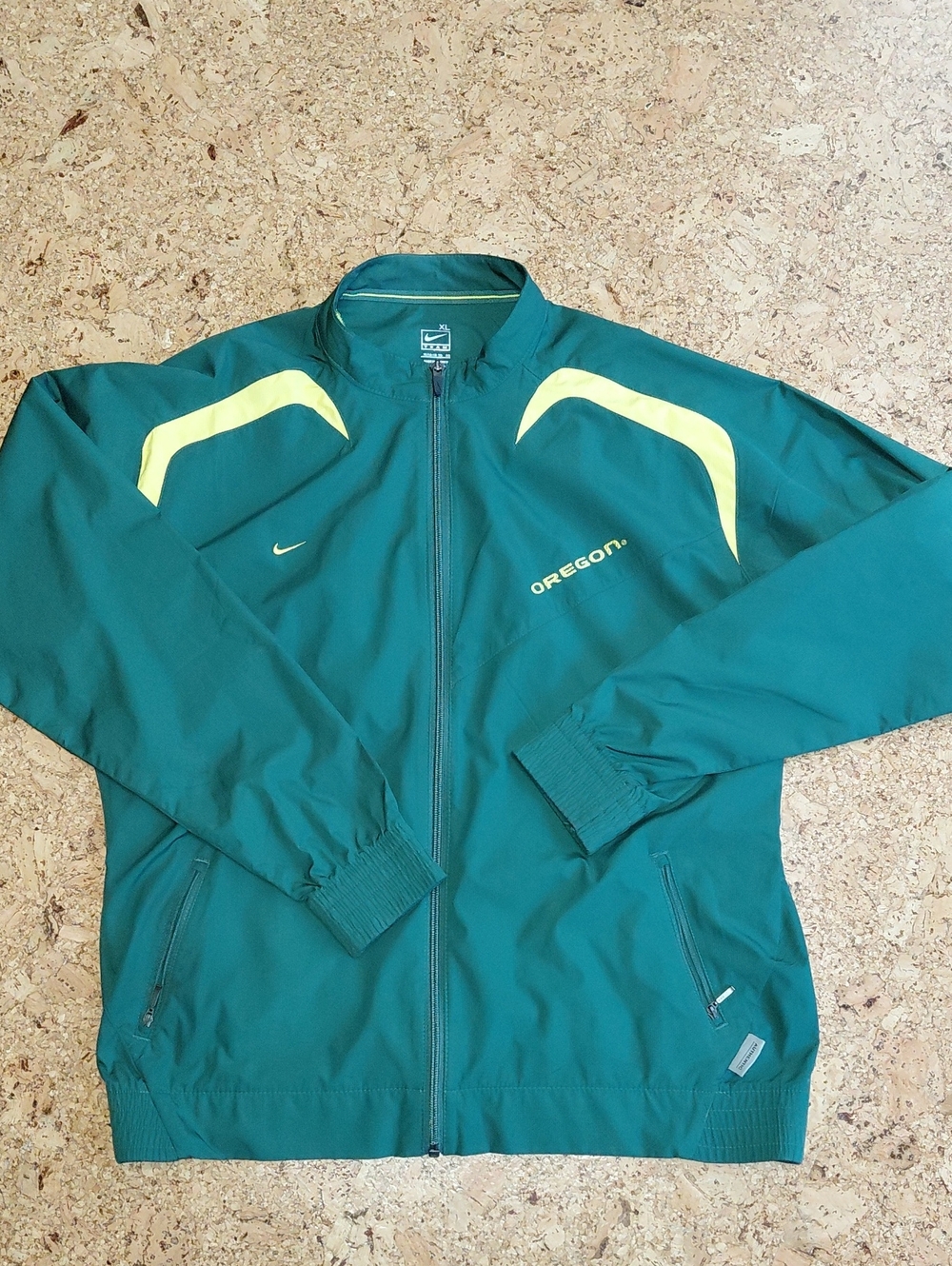 Nike Men's University Of Oregon Green/Yellow Full Zip Windbreaker Size Xl NWOT